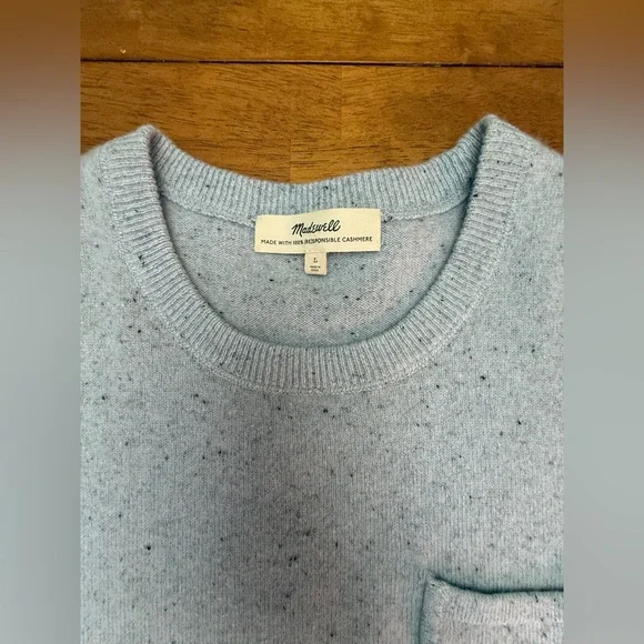 Madewell Cashmere Light Blue Tee L - Picture 2 of 4